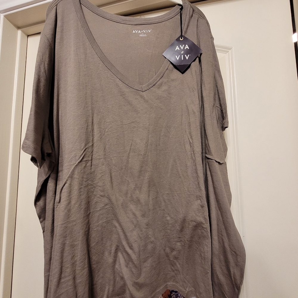 Ava & Viv tshirt, nwt, new taupe tee, 4x
